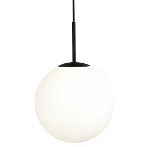 Lighting Republic Orb Max Large Opal White Glass Pendant Black by Lighting Republic, a Pendant Lighting for sale on Style Sourcebook