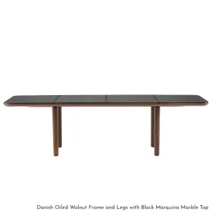 De La Espada Marlon Marble or Stone Top Rectangular Table - Walnut Frame and Legs 108MLW by De La Espada, a Dining Tables for sale on Style Sourcebook