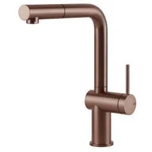 Gessi Inedito Right Angle Pull Out Kitchen Mixer Tap Brushed Copper 60433-708 by Gessi, a Kitchen Taps & Mixers for sale on Style Sourcebook