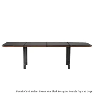 De La Espada Marlon Marble or Stone Top Rectangular Table - Oak Frame and Marble Legs 108MLKM by De La Espada, a Dining Tables for sale on Style Sourcebook