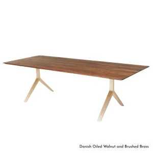 De La Espada Overton Table in Walnut Timber with Brass Base 395VWB by De La Espada, a Dining Tables for sale on Style Sourcebook