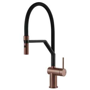 Gessi Inedito Semi-Professional Spray Kitchen Mixer Tap Brushed Copper 60429-708 by Gessi, a Kitchen Taps & Mixers for sale on Style Sourcebook