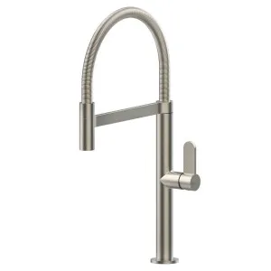 Gessi Helium Gooseneck Semi-Professional Mixer Tap Brushed Nickel 50009-149 by Gessi, a Kitchen Taps & Mixers for sale on Style Sourcebook