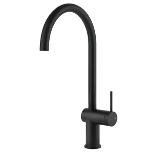 Gessi Inedito Goose Neck Swivel Kitchen Mixer Tap Matte Black 60411-299 by Gessi, a Kitchen Taps & Mixers for sale on Style Sourcebook