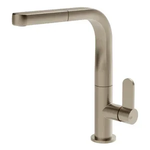 Gessi Helium Right Angle Square Pull Out Spray Tap Brushed Nickel 17316-149 by Gessi, a Kitchen Taps & Mixers for sale on Style Sourcebook
