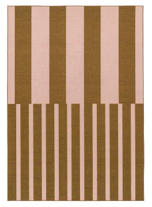 Zahra Taupe and Mocha Striped Indoor Outdoor Rug by Miss Amara, a Contemporary Rugs for sale on Style Sourcebook
