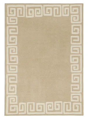 Ione Sandy Beige and Light Oat Geometric Indoor Outdoor Rug by Miss Amara, a Contemporary Rugs for sale on Style Sourcebook