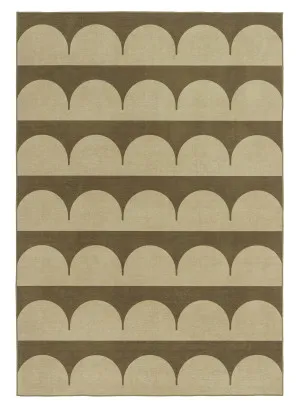 Inez Forest and Sage Arch Stripe Indoor Outdoor Rug by Miss Amara, a Contemporary Rugs for sale on Style Sourcebook