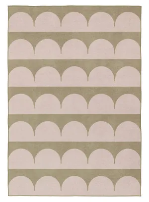 Cleo Blush and Sage Arch Pattern Indoor Outdoor Rug by Miss Amara, a Contemporary Rugs for sale on Style Sourcebook