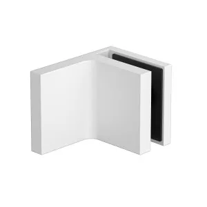 Stealth Wall to Glass 90 Degree Clamp with Leg and Cover Plate - White by Estelle, a Bathroom Fixtures for sale on Style Sourcebook