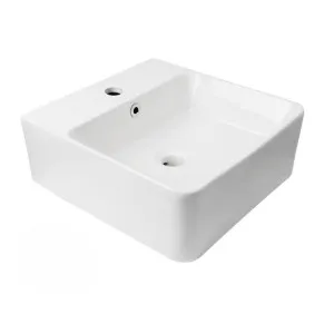 Above Counter Wall Hung Gloss White Basin 1 Tap Hole With Overflow 420x400x155 by Otti Australia, a Basins for sale on Style Sourcebook