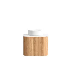 Bondi Fluted 600mm Woodland Oak Curve Vanity with Matte White Top by Otti Australia, a Vanities for sale on Style Sourcebook
