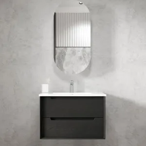 Byron 750mm Black Oak Wall Hung Vanity with Ceramic Top by Otti Australia, a Vanities for sale on Style Sourcebook