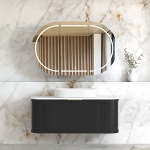 Hampshire 1200mm Satin Black Wall Hung Curve Cabinet Only by Otti Australia, a Vanities for sale on Style Sourcebook