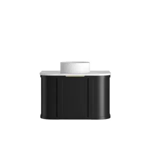 Hampshire 750mm Satin Black Wall Hung Curve Vanity with Natural Carrara Marble Top by Otti Australia, a Vanities for sale on Style Sourcebook