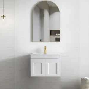 Hampton Mark II 600mm Satin White Wall Hung Vanity With Pure White Top by Otti Australia, a Vanities for sale on Style Sourcebook