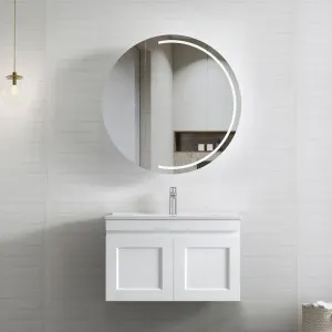 Hampton Mark II 750mm Satin White Wall Hung Vanity With Matte White Top by Otti Australia, a Vanities for sale on Style Sourcebook