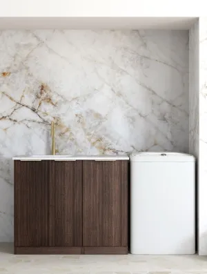 Havana 900mm Sable Walnut Fluted Cabinet by Otti Australia, a Vanities for sale on Style Sourcebook