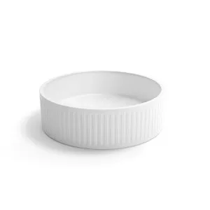 Hudson Round 400x400x120 Concrete Fluted White Basin by Otti Australia, a Basins for sale on Style Sourcebook