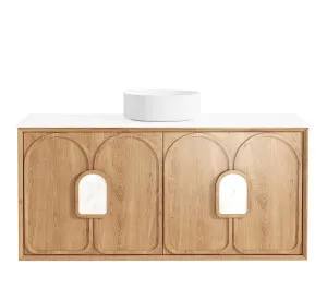 Laguna Mk II 1200mm Natural Woodland Oak Wall Hung Vanity with Cloudy Carrara Top by Otti Australia, a Vanities for sale on Style Sourcebook