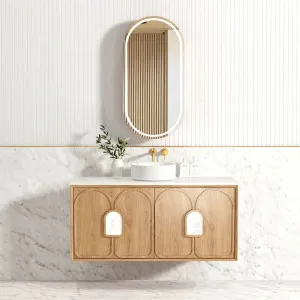 Laguna Mk II 1200mm Natural Woodland Oak Wall Hung Vanity with Natural Carrara Marble Top by Otti Australia, a Vanities for sale on Style Sourcebook