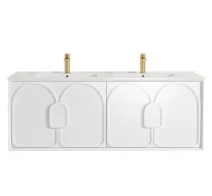 Laguna Mk II 1500mm Matte White Wall Hung Vanity with Cloudy Carrara Top by Otti Australia, a Vanities for sale on Style Sourcebook