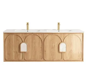 Laguna Mk II 1500mm Natural Woodland Oak Wall Hung Vanity with Ceramic Top by Otti Australia, a Vanities for sale on Style Sourcebook