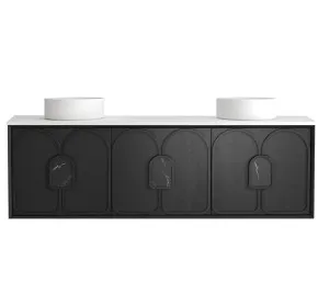 Laguna Mk II 1800mm Black Oak Wall Hung Vanity with Cloudy Carrara Top by Otti Australia, a Vanities for sale on Style Sourcebook