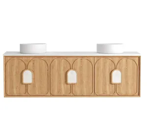 Laguna Mk II 1800mm Natural Woodland Oak Wall Hung Vanity with Matte White Top by Otti Australia, a Vanities for sale on Style Sourcebook