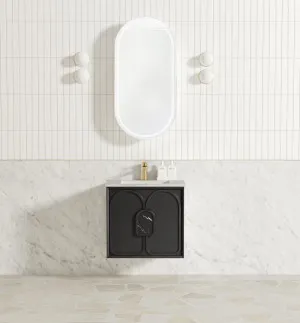 Laguna Mk II 600mm Black Oak Wall Hung Vanity with Undermount Natural Carrara Marble Top & Basin by Otti Australia, a Vanities for sale on Style Sourcebook