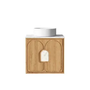 Laguna Mk II 600mm Natural Woodland Oak Wall Hung Vanity with Natural Carrara Marble Top by Otti Australia, a Vanities for sale on Style Sourcebook