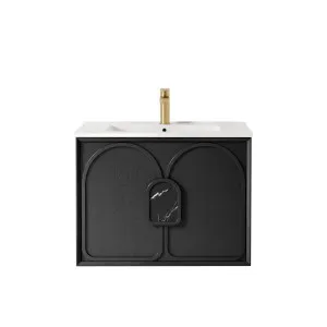 Laguna Mk II 750mm Black Oak Wall Hung Vanity with Pure White Top by Otti Australia, a Vanities for sale on Style Sourcebook