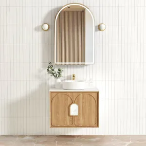 Laguna Mk II 750mm Natural Woodland Oak Wall Hung Vanity with Natural Carrara Marble Top by Otti Australia, a Vanities for sale on Style Sourcebook