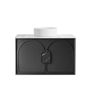 Laguna Mk II 900mm Black Oak Wall Hung Vanity with Natural Carrara Marble Top by Otti Australia, a Vanities for sale on Style Sourcebook