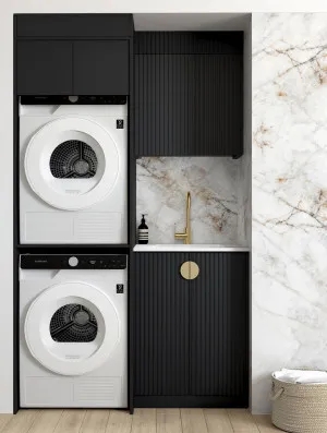 Laundry Kit 1305C Marlo Black with Natural Carrara Marble Top by Otti Australia, a Cabinetry for sale on Style Sourcebook