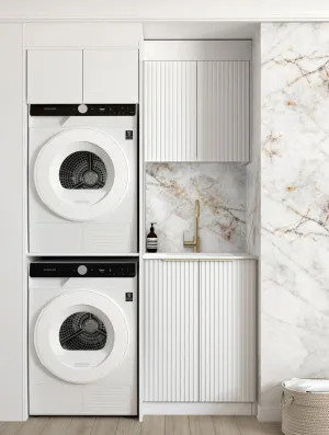 Laundry Kit 1305C Noosa White with Natural Carrara Marble Top by Otti Australia, a Cabinetry for sale on Style Sourcebook