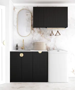 Laundry Kit 1715A Marlo Black with Natural Carrara Marble Top by Otti Australia, a Cabinetry for sale on Style Sourcebook