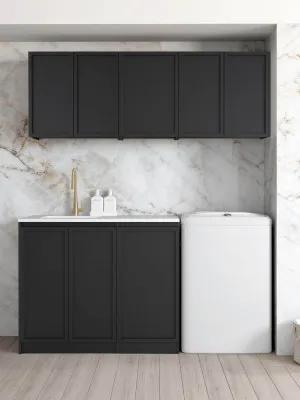 Laundry Kit 1715B Hampshire Black with Matte White Top by Otti Australia, a Cabinetry for sale on Style Sourcebook