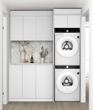 Laundry Kit 1715C Bondi White with Cloudy Carrara Top by Otti Australia, a Cabinetry for sale on Style Sourcebook
