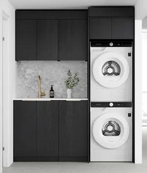 Laundry Kit 1715C Byron/Bondi Black Oak with Pure White Top by Otti Australia, a Cabinetry for sale on Style Sourcebook