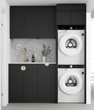 Laundry Kit 1715C Marlo Black with Matte White Top by Otti Australia, a Cabinetry for sale on Style Sourcebook