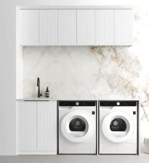 Laundry Kit 1960A Bondi White with Natural Carrara Marble Top by Otti Australia, a Cabinetry for sale on Style Sourcebook