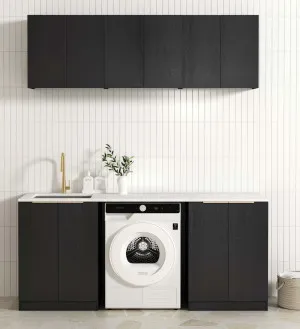 Laundry Kit 1960B Byron/Bondi Black Oak with Natural Carrara Marble Top by Otti Australia, a Cabinetry for sale on Style Sourcebook