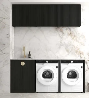 Laundry Kit 1960B Marlo Black with Natural Carrara Marble Top by Otti Australia, a Cabinetry for sale on Style Sourcebook