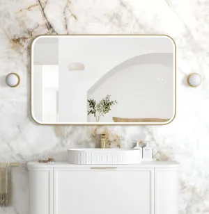 LED Newport 1200x750 Gold Metal Frame Mirror by Otti Australia, a Mirrors for sale on Style Sourcebook
