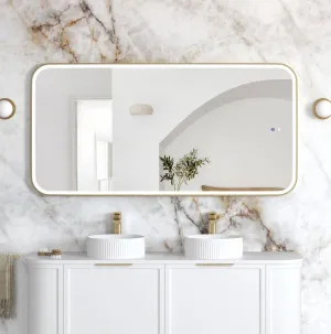 LED Newport 1500x750 Gold Metal Frame Mirror by Otti Australia, a Mirrors for sale on Style Sourcebook