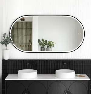 LED Noosa 1500x750 Black Metal Frame Mirror by Otti Australia, a Mirrors for sale on Style Sourcebook