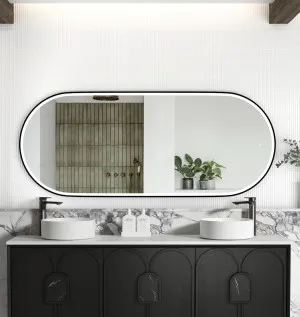 LED Noosa 1800x750 Black Metal Frame Mirror by Otti Australia, a Mirrors for sale on Style Sourcebook