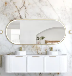 LED Noosa 1800x750 Gold Metal Frame Mirror by Otti Australia, a Mirrors for sale on Style Sourcebook