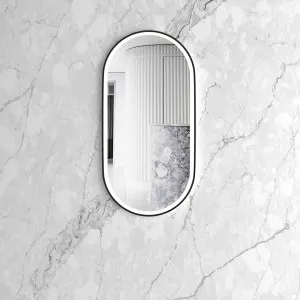 LED Noosa 900x450 Black Metal Frame Mirror by Otti Australia, a Mirrors for sale on Style Sourcebook